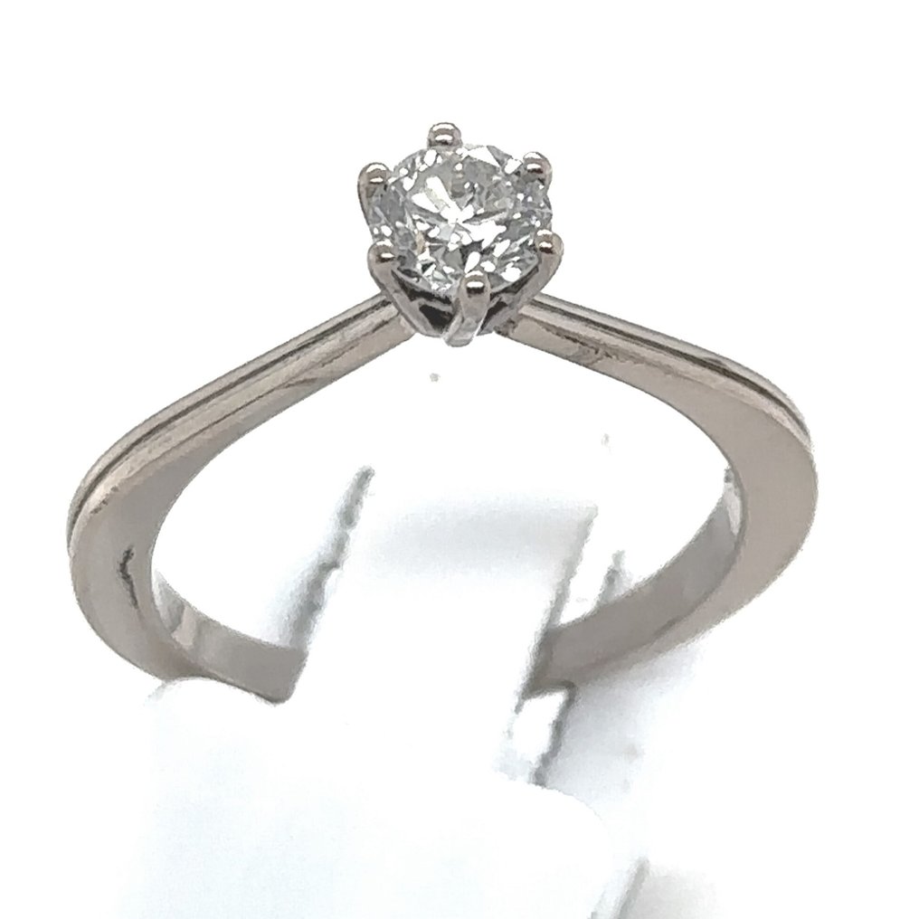 戒指 - 18 克拉 白金 - 0.45ct. tw. 鉆石 (天然) - 18K Solitaire RS54 0,45克拉 #4.3
