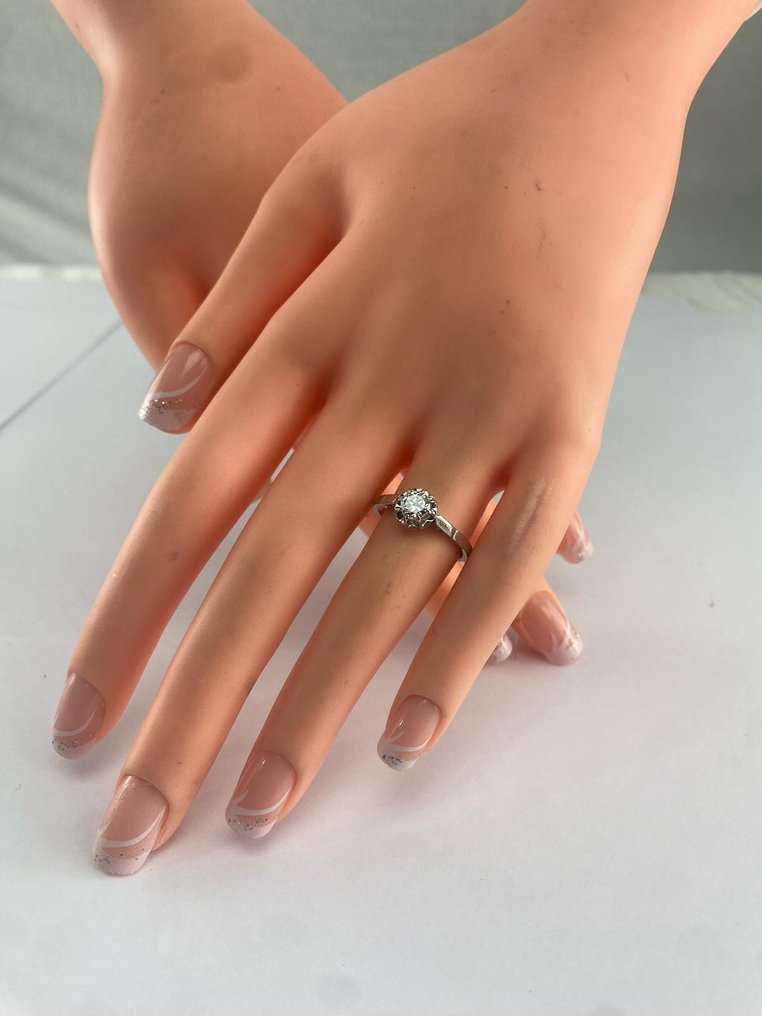 戒指 - 18 克拉 白金 - 0.30ct. tw. 鉆石 (天然) - 18K 0.30 直徑單鑽 #2.1