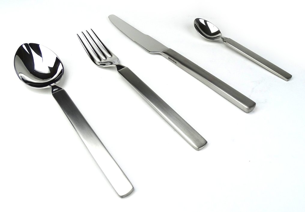 Alessi - Achille Castiglioni - Faqueiro (60) - Seco - 18/10 Espelho de aço polido com alça fosca #1.0