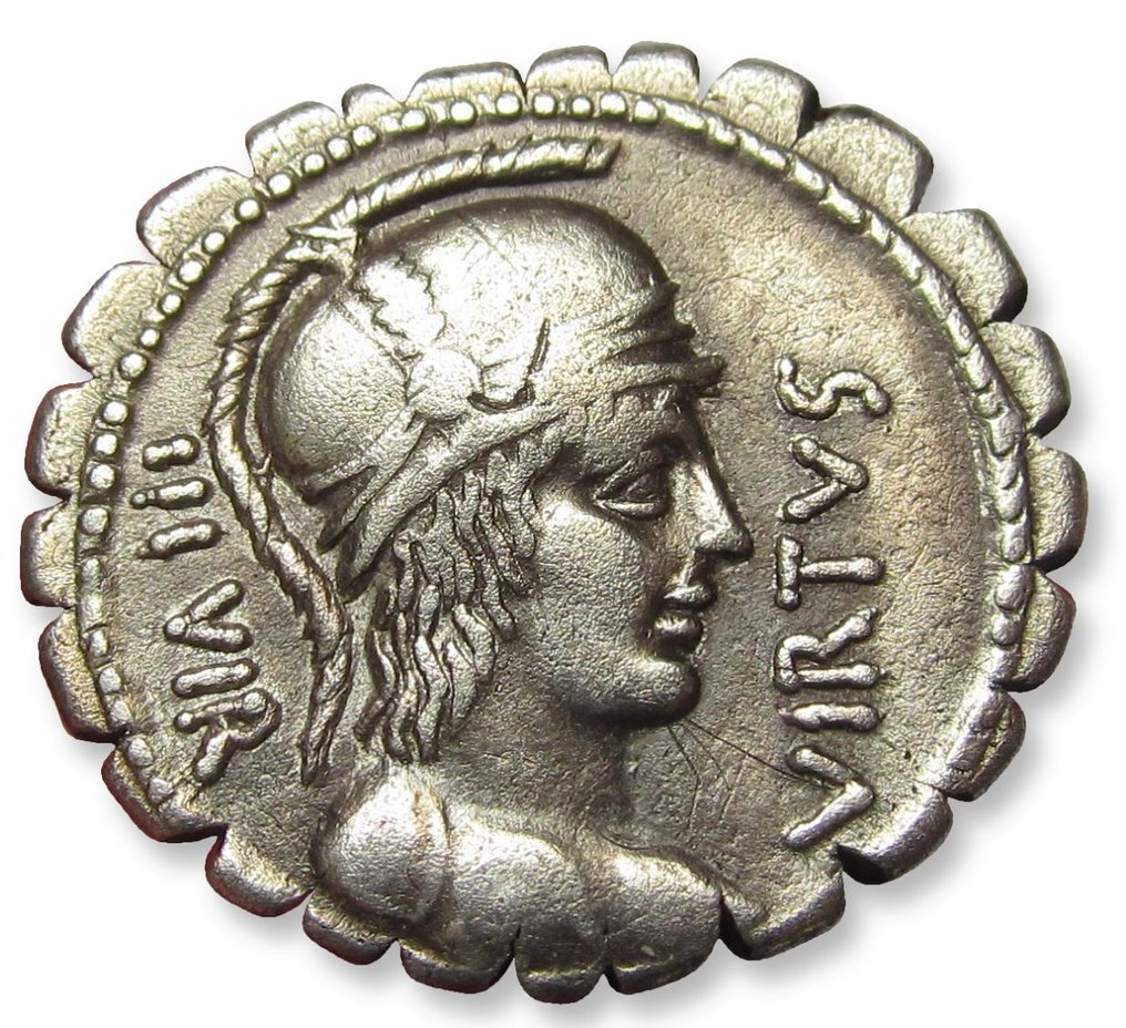 Romeinse Republiek. Mn. Aquillius. Denarius Rome mint 71 B.C. - nicely centered on both sides - #1.0