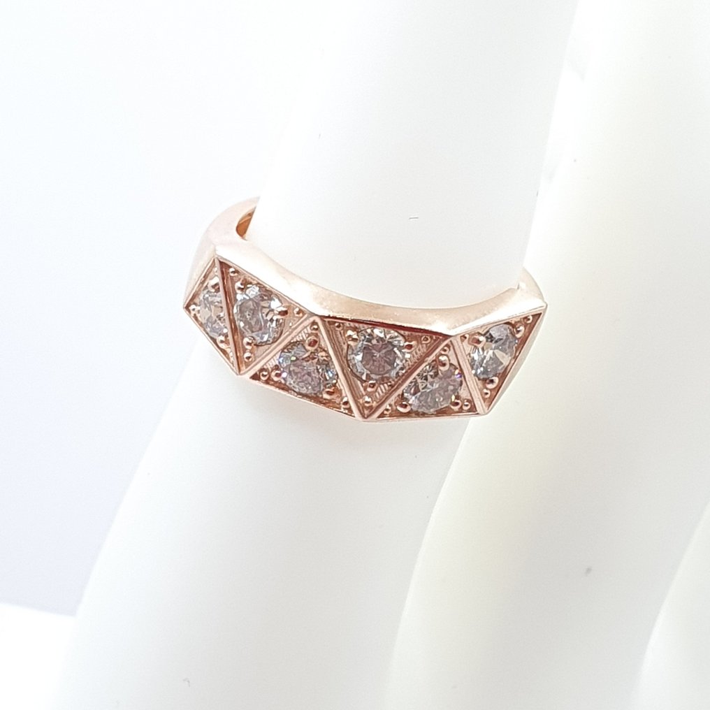 没有保留价 - 戒指 - 18K包金 玫瑰金 - 1.10ct. tw. 钻石 (天然) #2.1