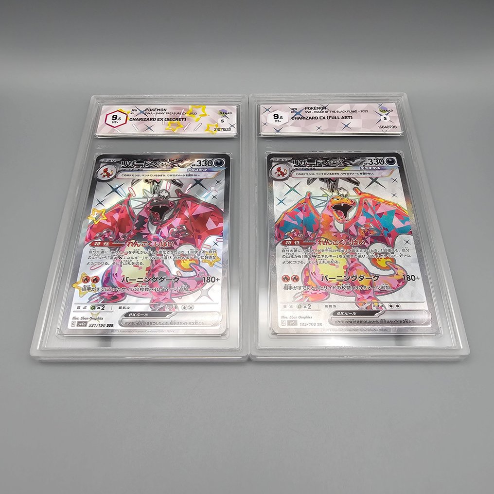 Pokémon - 2 Graded card - X2 CHARIZARD EX (FULL ART) - Graad 9.5 #2.1