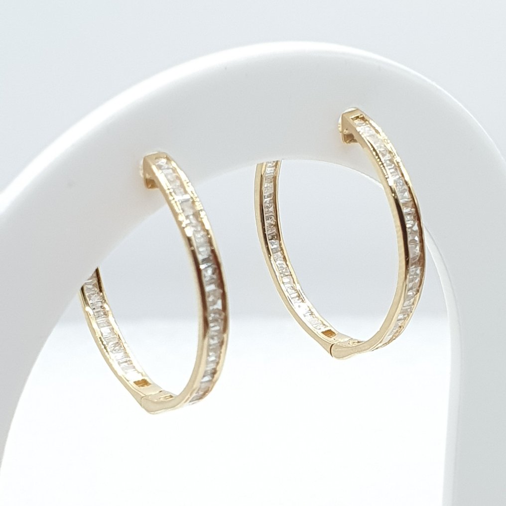 Σκουλαρίκια - 18 καράτια Κίτρινο χρυσό -  1.00ct. tw. Διαμάντι (Φυσικό)  #1.0