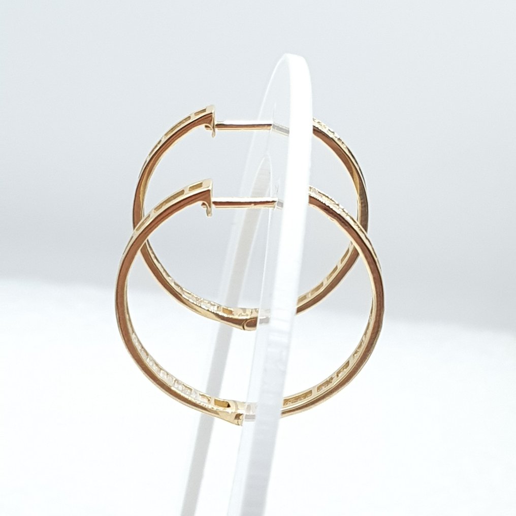 Σκουλαρίκια - 18 καράτια Κίτρινο χρυσό -  1.00ct. tw. Διαμάντι (Φυσικό)  #3.2