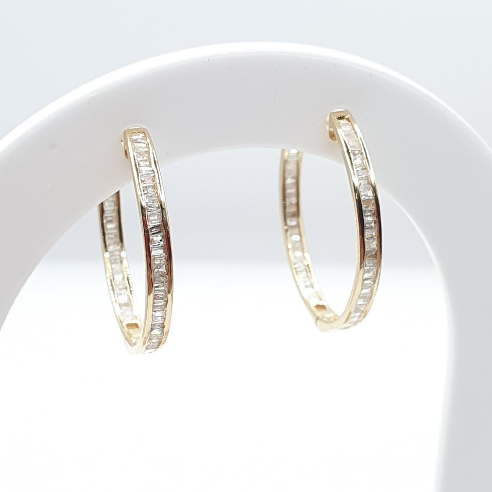 Σκουλαρίκια - 18 καράτια Κίτρινο χρυσό -  1.00ct. tw. Διαμάντι (Φυσικό)  #2.1