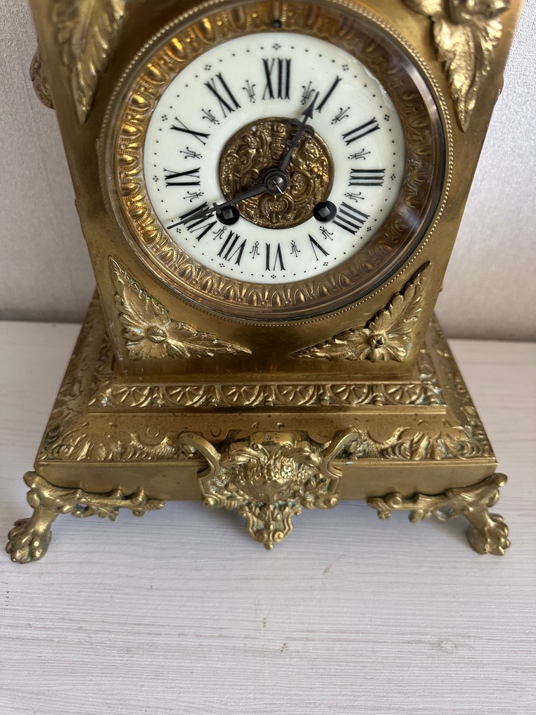Reloj de repisa de chimenea -  Antiguo - Bronce dorado - 1850 - 1900 #4.3
