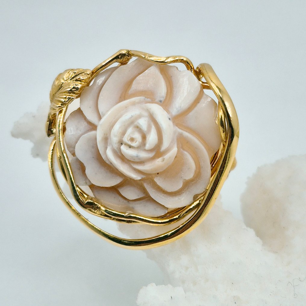 Srebro, Gold-plated - Pierścionek - CAMMEO INCISO A MANO #2.1