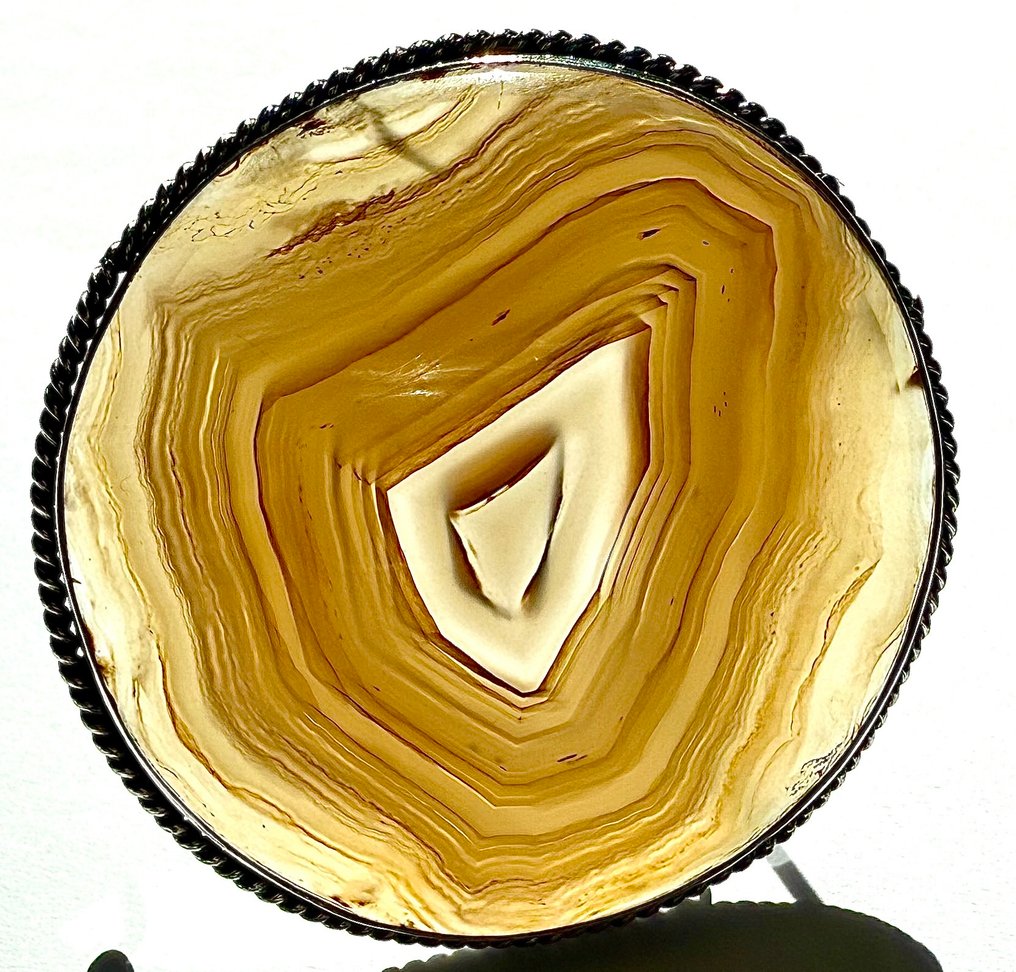 Senza prezzo di riserva - Spilla Argento, Spilla in agata scozzese con cornice in argento sterling 925 #1.0