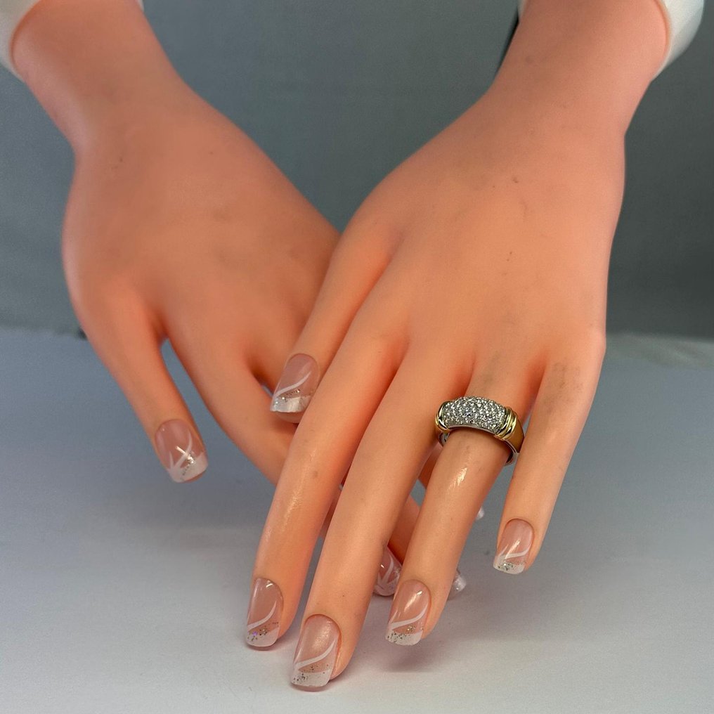 Bague - 18 carats Or jaune, Or blanc -  0.76ct. tw. Diamant (Naturelle)  - Diamant - Bague 18K RS 52 Diamant #1.0