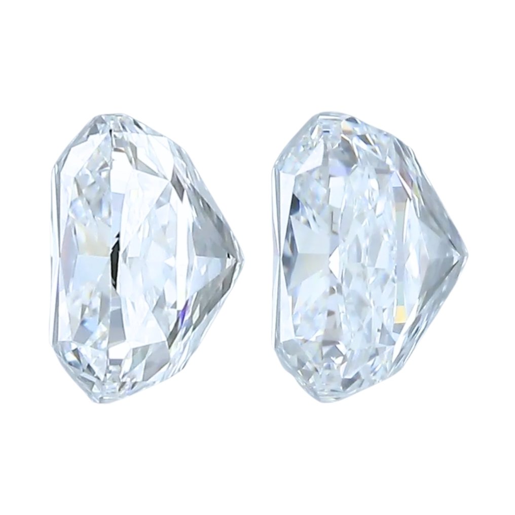 2 pcs 钻石 (天然) - 2.00 ct - 枕形 - D (无色) - IF - 国际宝石研究院(IGI) - Radiant Pair #3.2