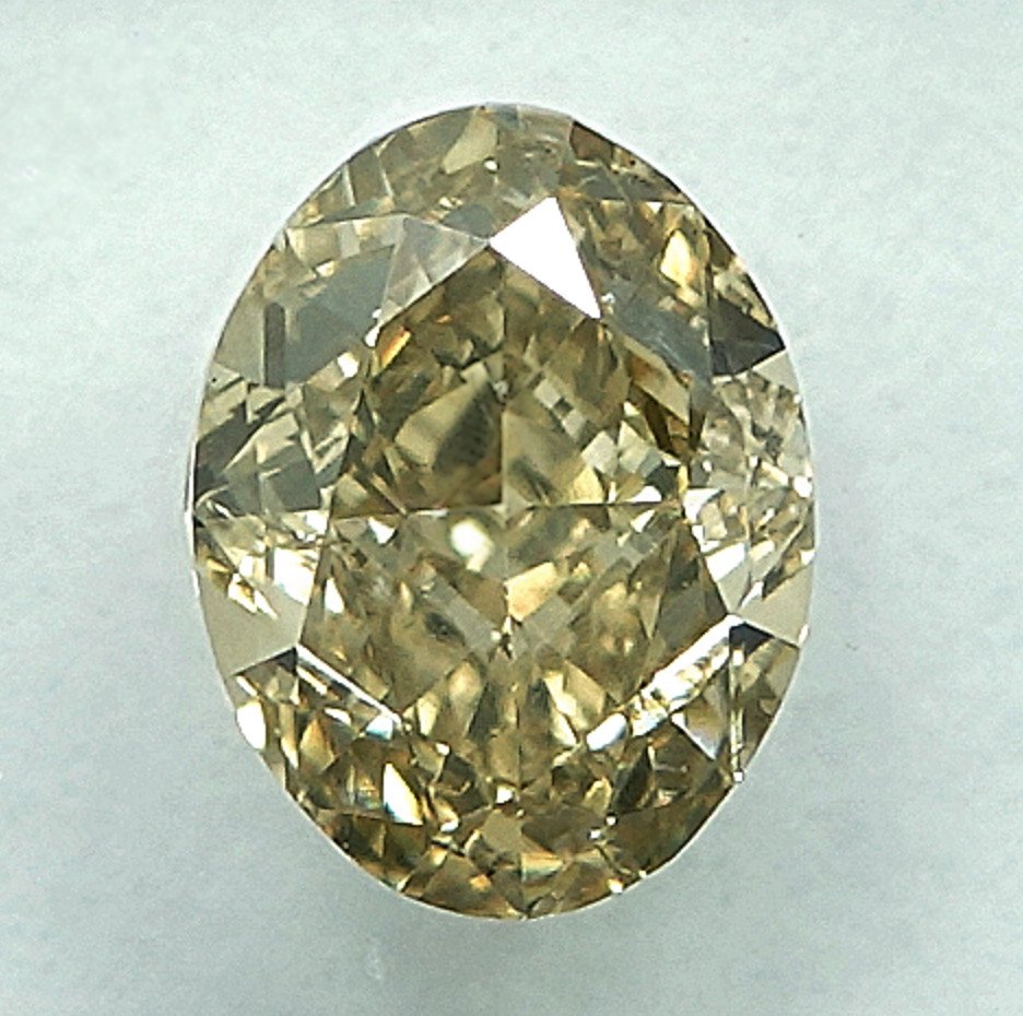 1 pcs 钻石 (天然色彩的) - 1.02 ct - 椭圆形 - Fancy light 稍帶灰色的 黄色 - SI1 微内含一级 - 国际宝石研究院(IGI) #2.1