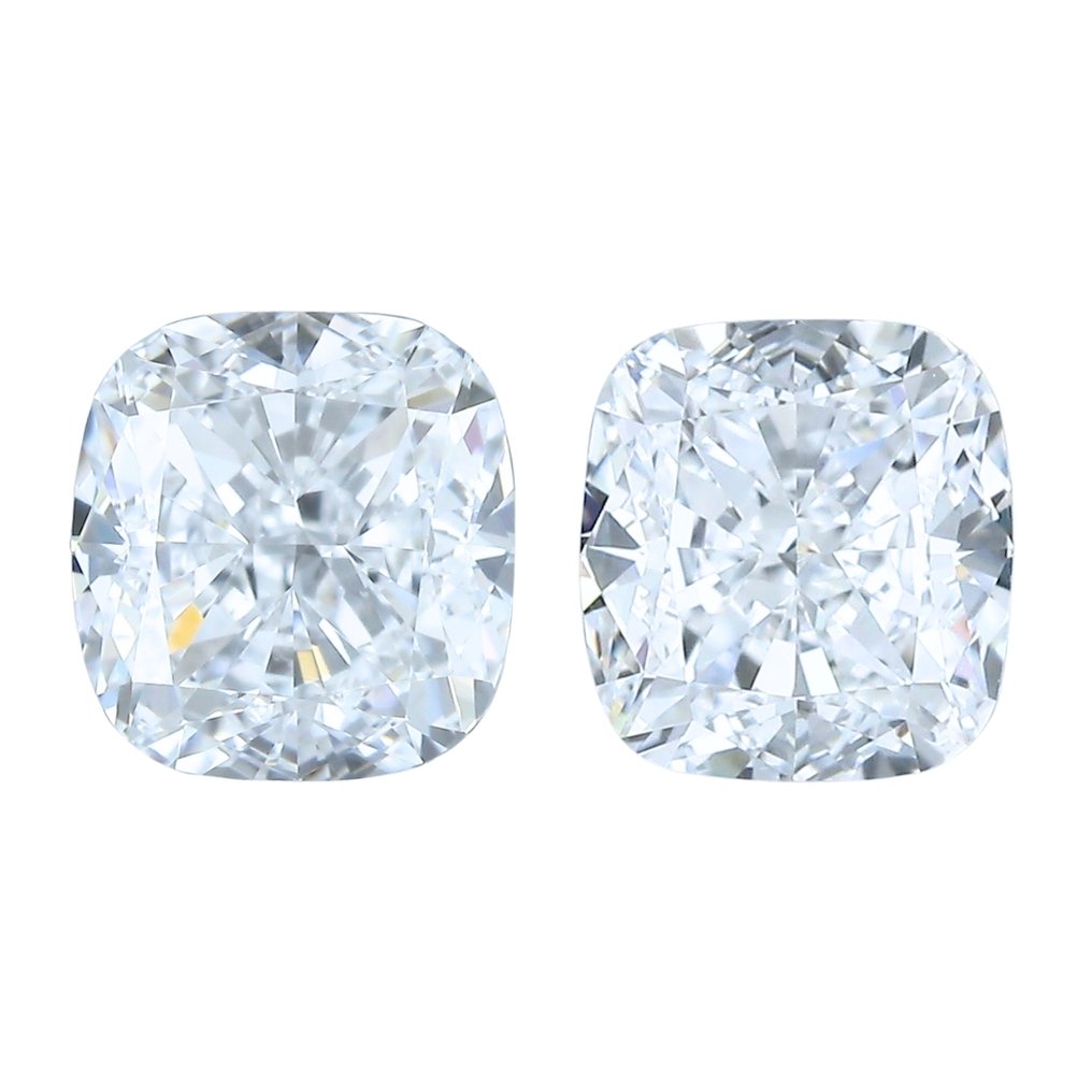 2 pcs 钻石 (天然) - 2.00 ct - 枕形 - D (无色) - IF - 国际宝石研究院(IGI) - Radiant Pair #1.0