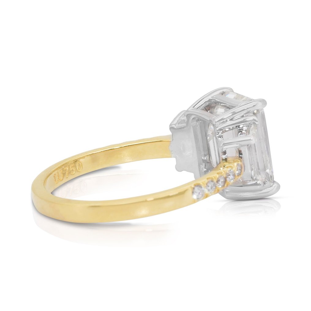 Ring - 18 kt Gult guld, Vittguld - 4.51ct. tw. Diamant (Natural) - Diamant #3.2