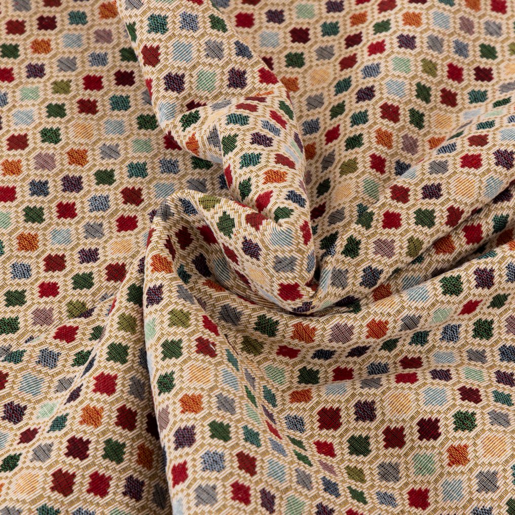 Gobelin fabric - Geometric fantasy pattern - Multicolored diamonds - Upholstery fabric - 250 cm - 280 cm #3.2