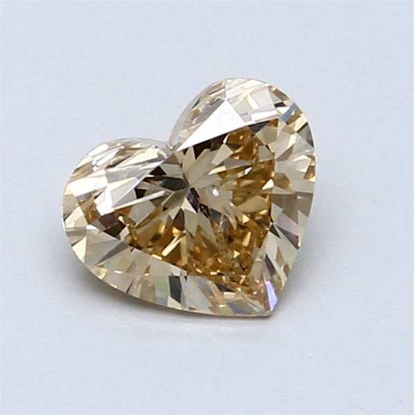 1 pcs 钻石 (天然色彩的) - 0.86 ct - 心形 - Fancy 稍帶棕色的 黄色 - VS2 轻微内含二级 - 国际宝石研究院(IGI) #1.0
