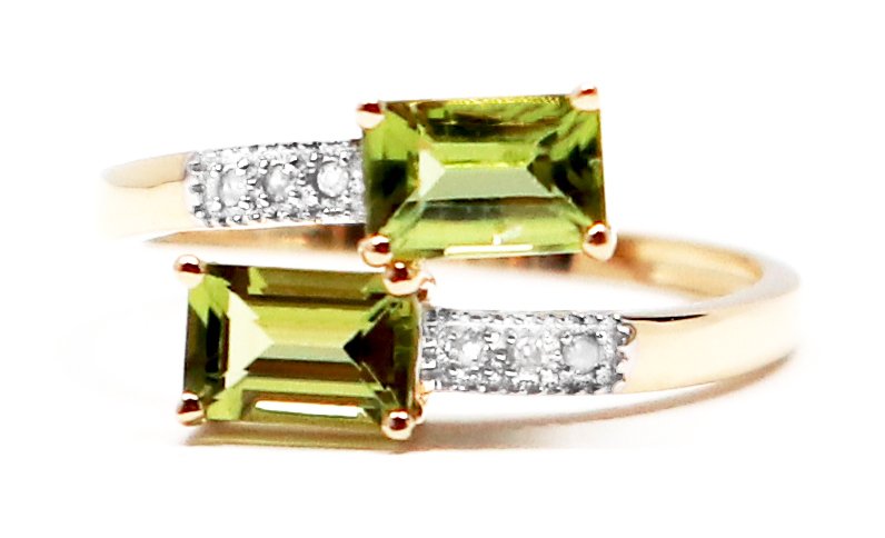 Sans prix de réserve - Bague - 14 carats Or jaune Péridot - Diamant #3.2