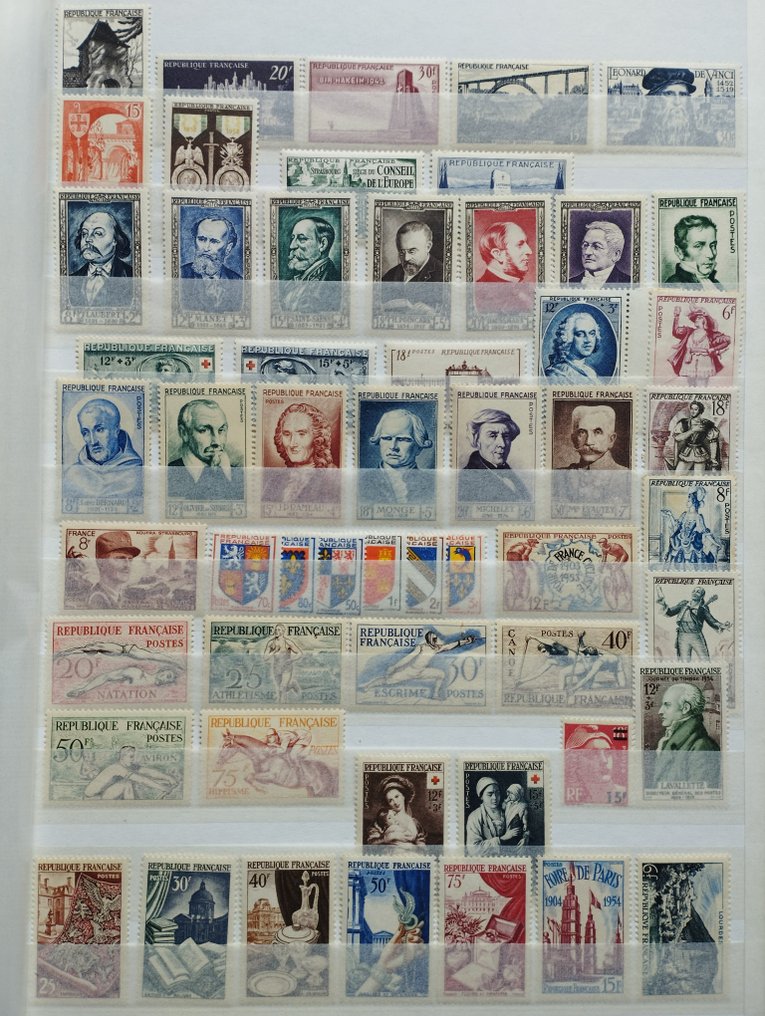 France 1950/1954 - Lot of a complete set of 5 years - Yvert N° 863 à 1007 #2.1