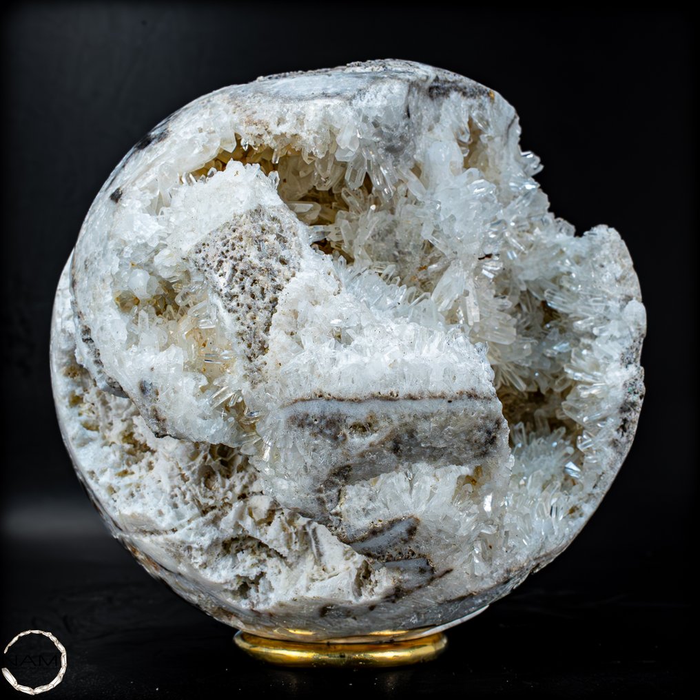 天然的非常艺术的石英 德鲁兹/球体，带有小德鲁兹 - 高度: 76 mm- 1522.88 g #2.1