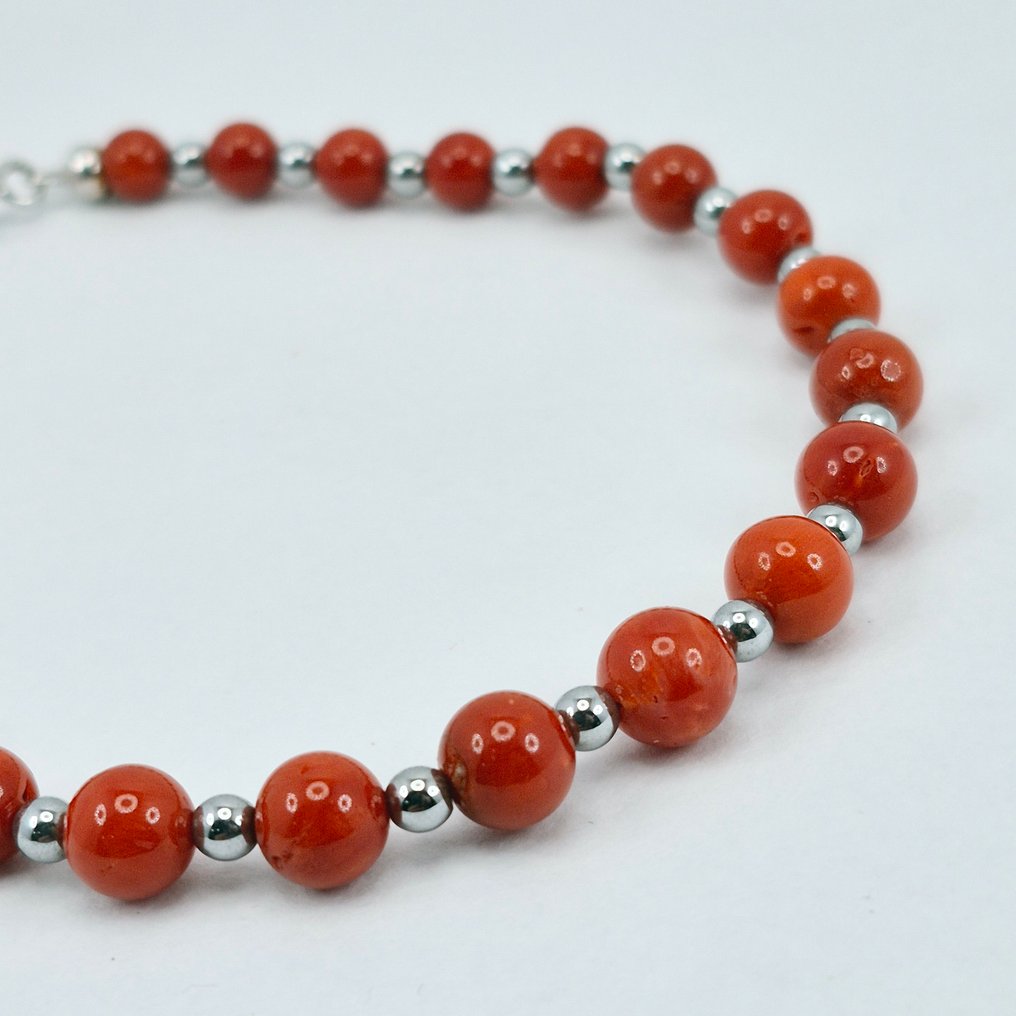 Corallo di sangue - Argento - Bracciale - CORALLO MEDITERRANEO #1.0
