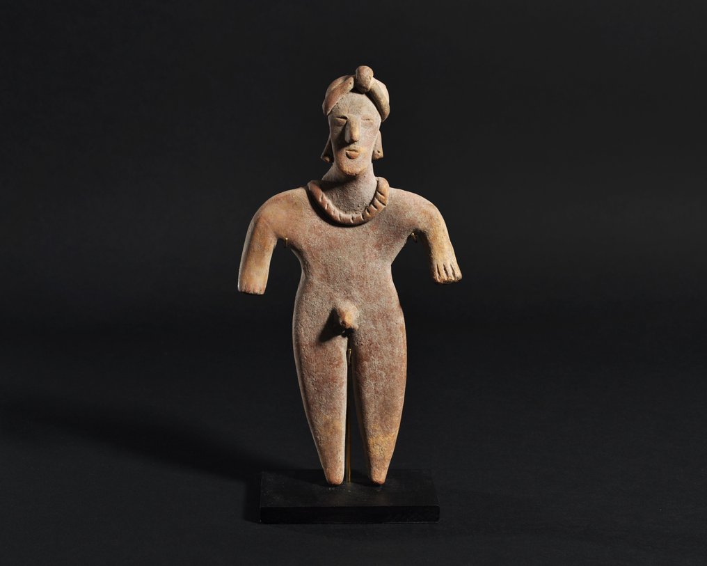 Colima Pottery standing male figure. Spanish Import License - 19.5 cm #1.0
