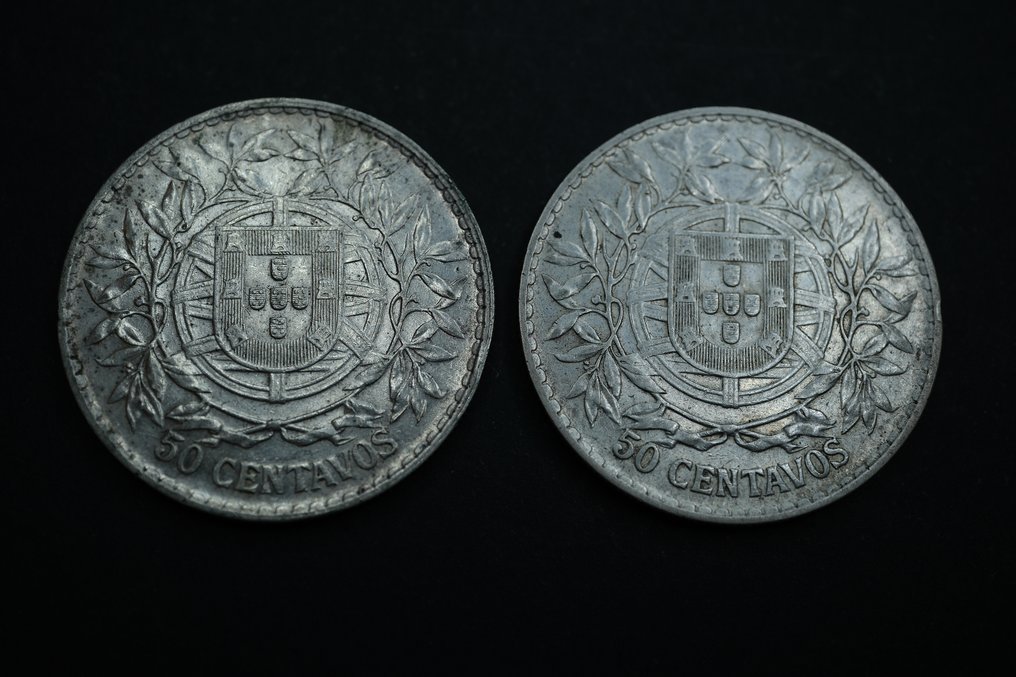 Portugal. Republic. 50 centavos 1913 (2 moedas) (Sem preço de reserva) #3.2