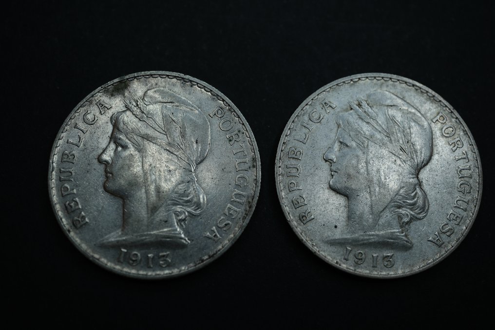Portugal. Republic. 50 centavos 1913 (2 moedas) (Sem preço de reserva) #4.3