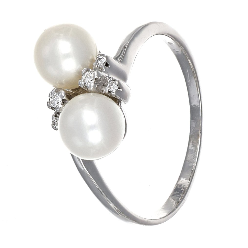 Δαχτυλίδι - 18 καράτια Λευκός χρυσός -  0.14ct. tw. Διαμάντι (Φυσικό)  #3.2