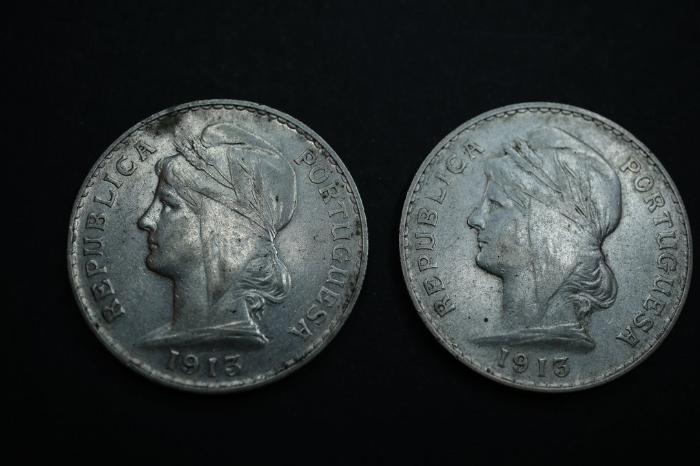 Portugal. Republic. 50 centavos 1913 (2 moedas) (Sem preço de reserva) #1.0