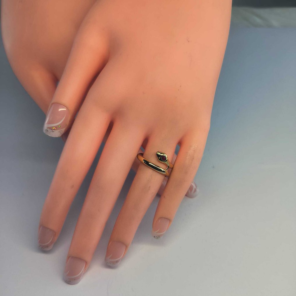 Sormus - 18 kt. Ruusukulta - 0.10ct. tw. Rubiini - Käärmekoru RS 57 Ruby #1.0