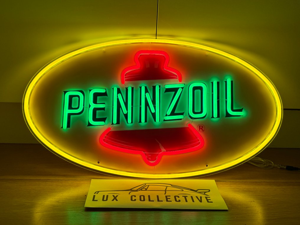 Sign - Pennzoil - Neon Illuminated Lighted Sign Lightbox #1.0