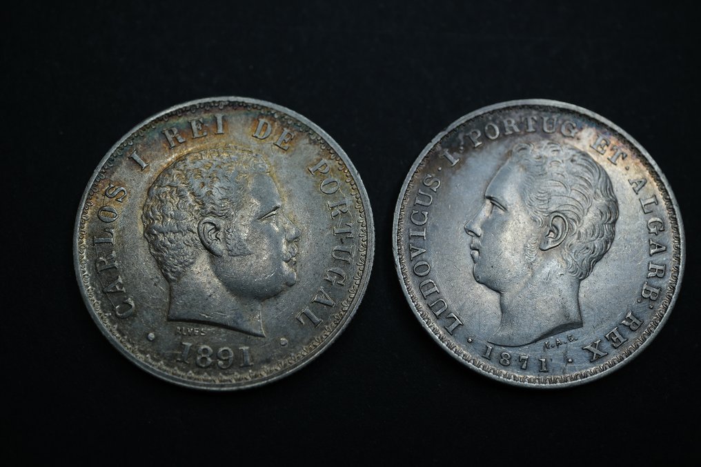 Portugal. D. Luis I - D. Carlos I. 500 Reis 1891/1871 (2 moedas) (No Reserve Price) #1.0