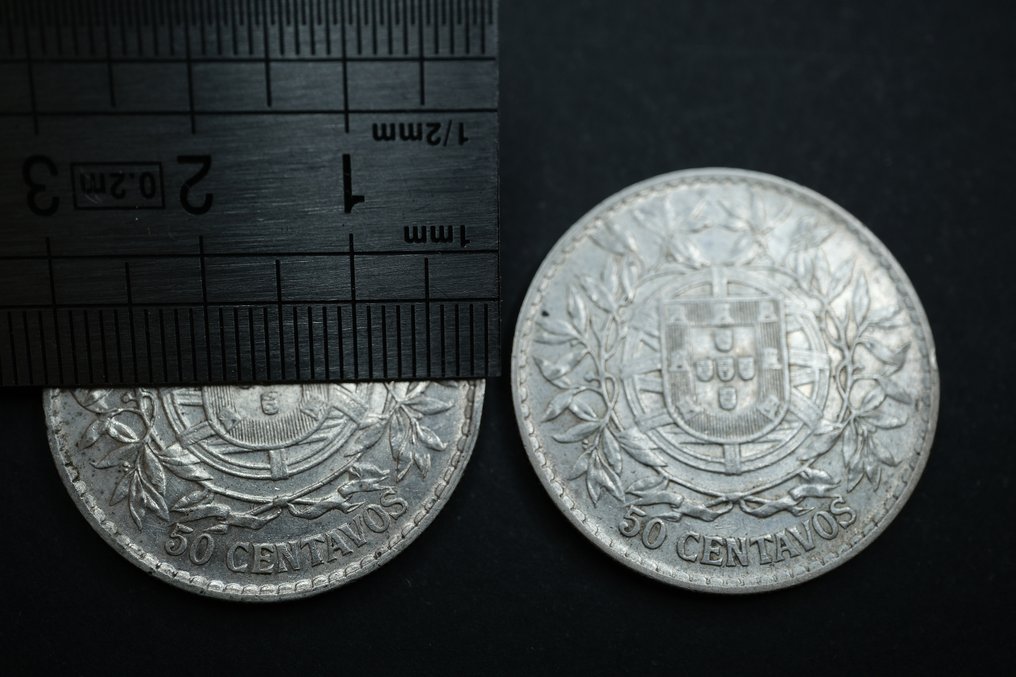 Portugal. Republic. 50 centavos 1913 (2 moedas) (Sem preço de reserva) #2.1