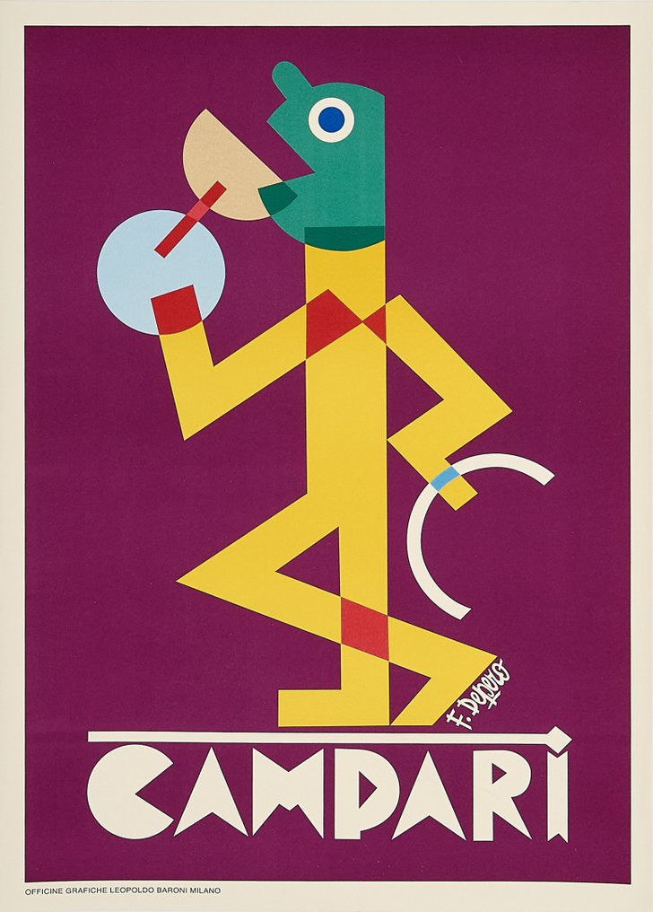 Fortunato Depero - Campari (linen backed on canvas) - 1980s #1.0