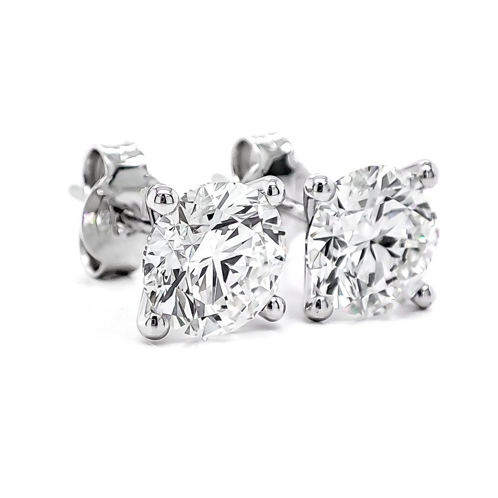 χωρίς τιμή ασφαλείας - Σκουλαρίκια - 14 καράτια Λευκός χρυσός - 3.11ct. tw. Διαμάντι (Εργαστηριακής καλλιέργειας) - Πιστοποιημένο από IGI #1.0