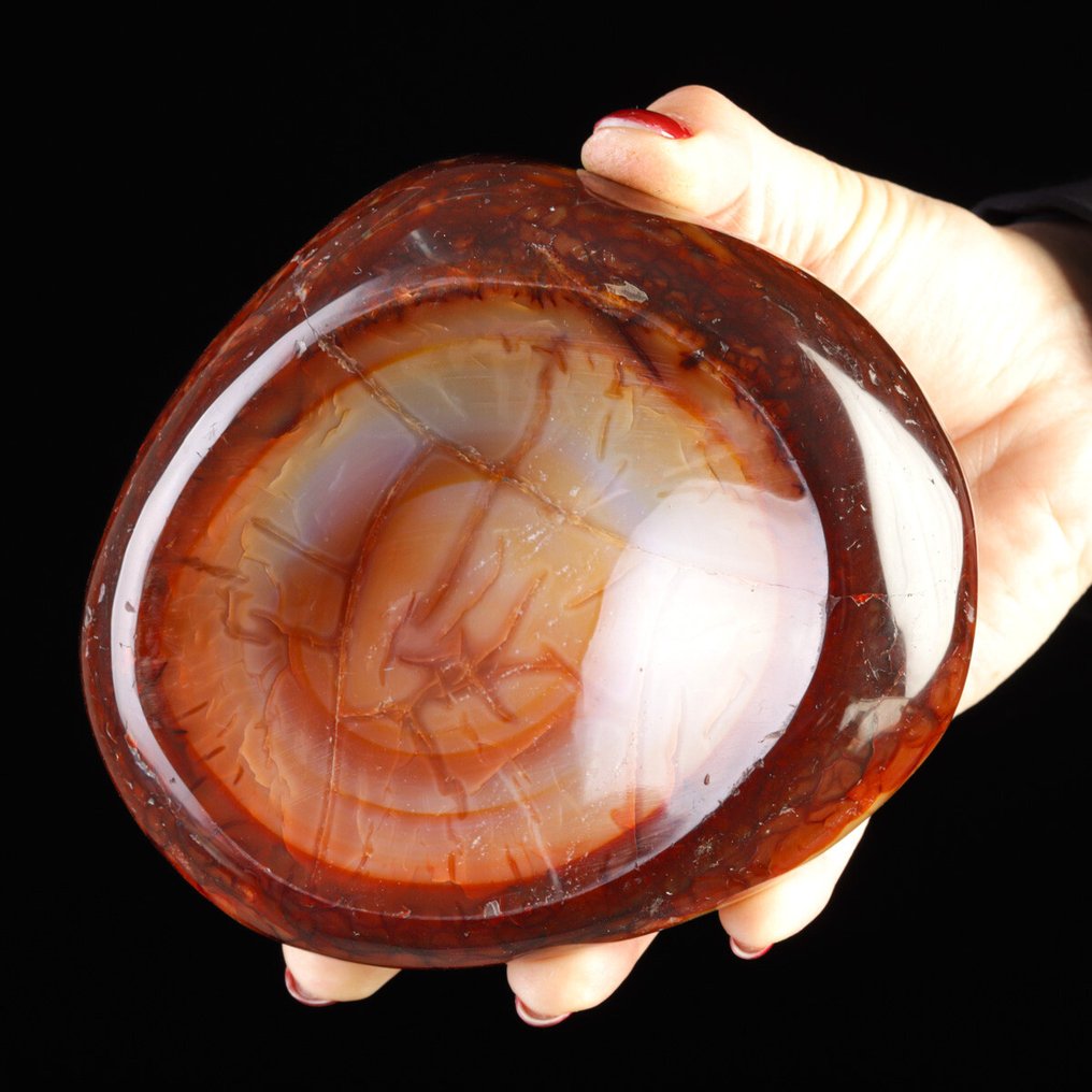 Extra Quality Red Corniola - Height: 145 mm - Width: 125 mm- 1277 g #1.0