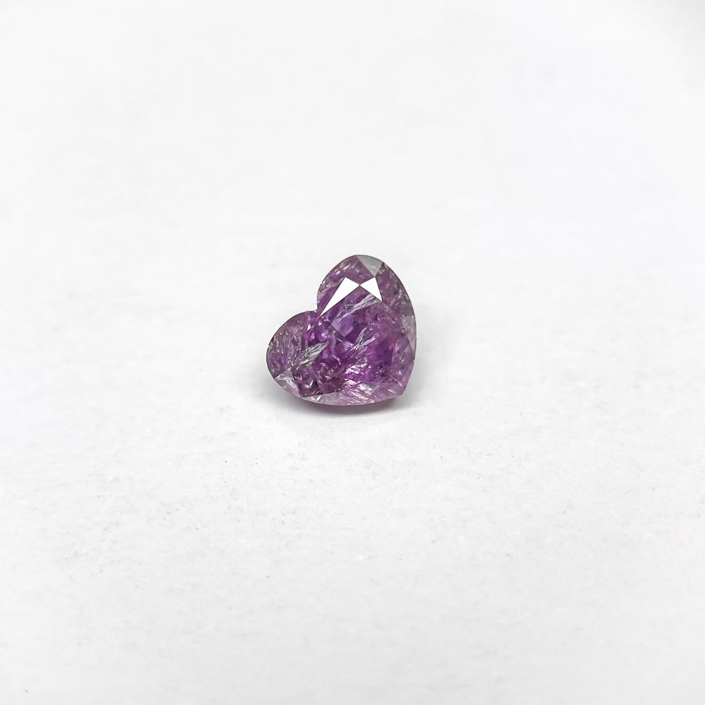 1 pcs Διαμάντι (Φυσικού χρώματος) - 0.83 ct - Καρδιά - Fancy deep Μοβ Ροζ - Δεν προσδιορίζεται στην εργαστηριακή έκθεση - Gemological Institute of America (GIA) #1.0