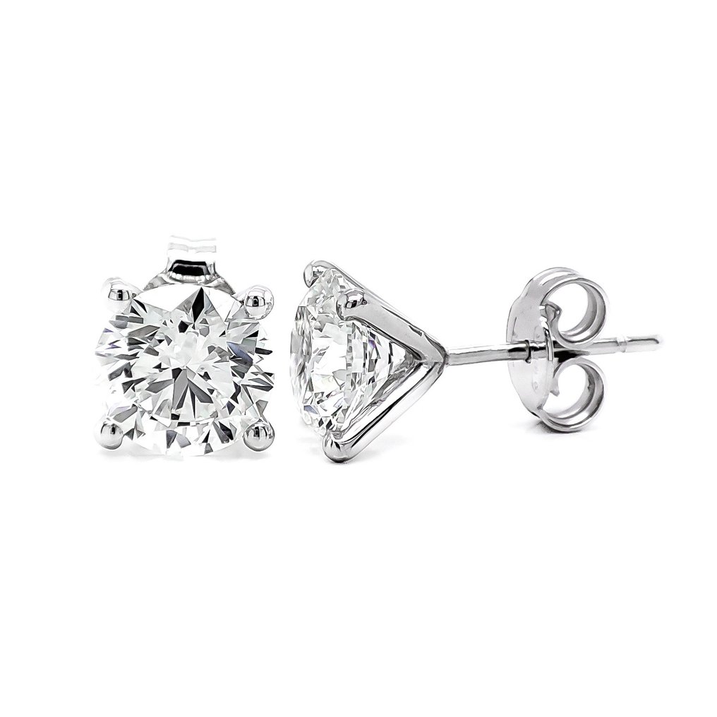 χωρίς τιμή ασφαλείας - Σκουλαρίκια - 14 καράτια Λευκός χρυσός - 3.11ct. tw. Διαμάντι (Εργαστηριακής καλλιέργειας) - Πιστοποιημένο από IGI #4.3