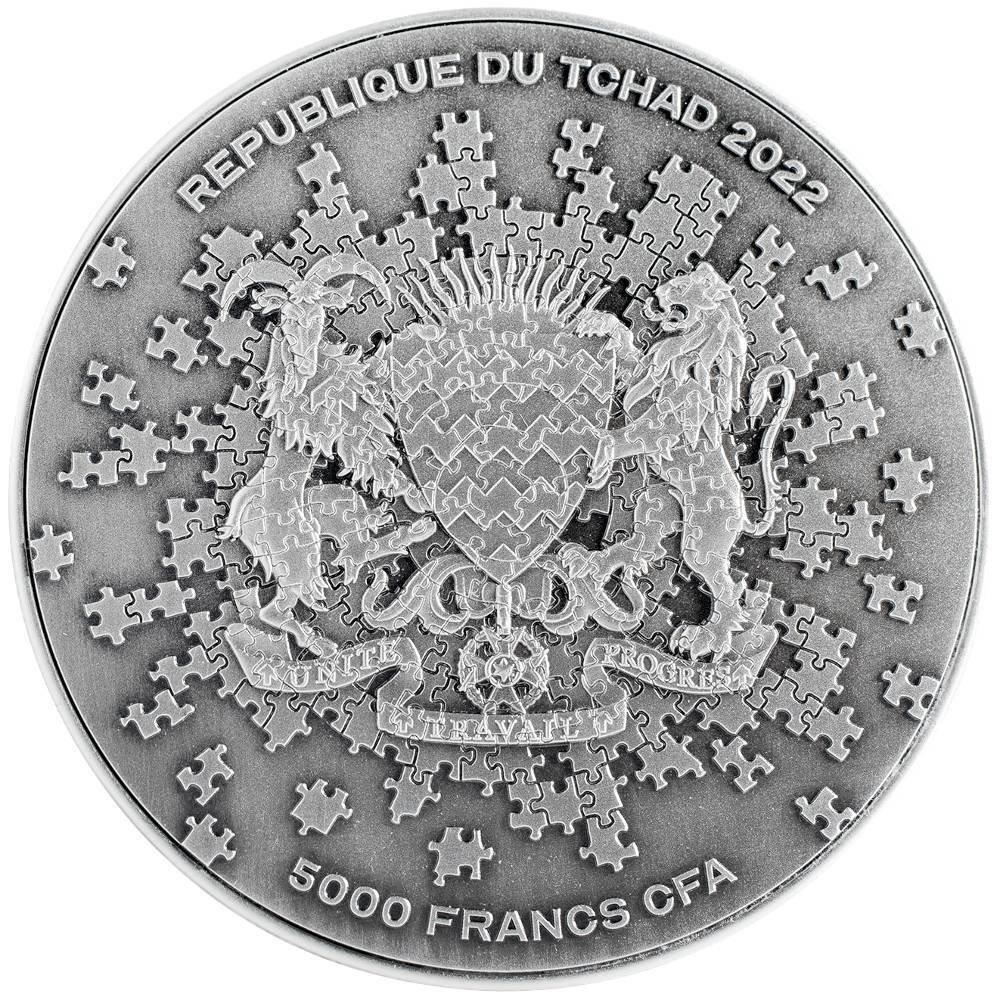 Tchad. 5000 Francs 2022 Earth Puzzle - 1 oz Ag & 4,5 oz Cu #1.0