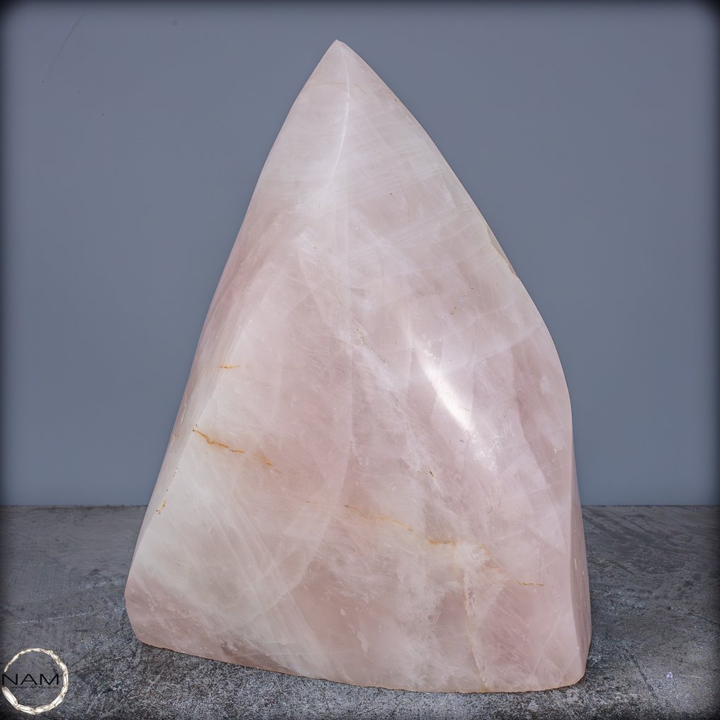 Cuarzo Rosa Natural de Primera Calidad con Dendritas Llama- 10274.11 g #1.0