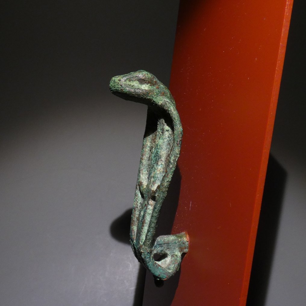 Αρχαία Αιγυπτιακή Μπρούντζος Άγαλμα θεού Uraeus. 7,5 εκ. ύψος. Τελευταία Περίοδος, 664 - 332 π.Χ. #3.2