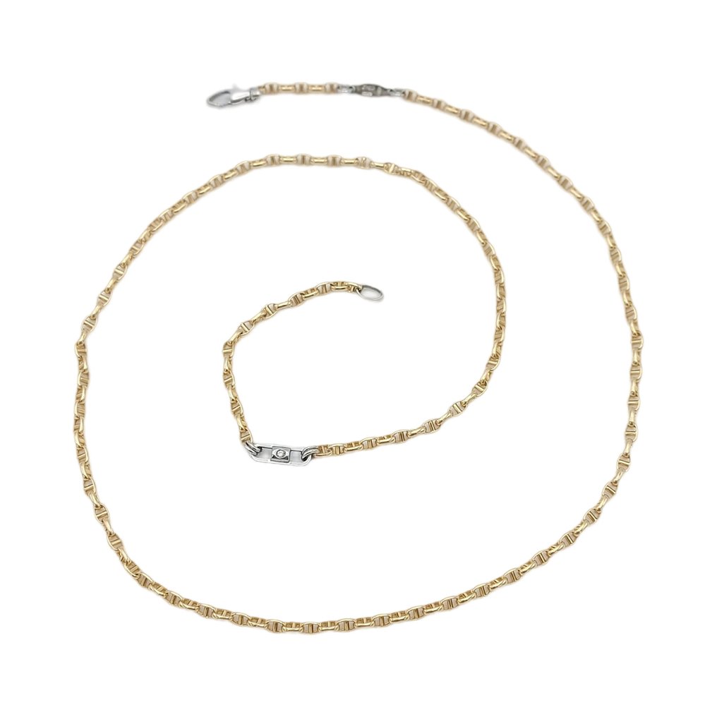 Zancan - 頸鏈 - 18 克拉 黃金, 白金 -  0.02ct. tw. 鉆石 (天然)  #1.0