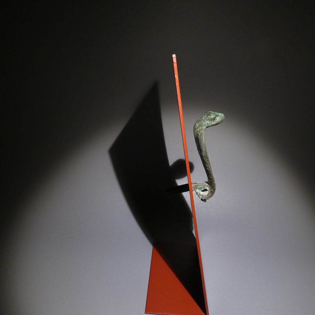 Αρχαία Αιγυπτιακή Μπρούντζος Άγαλμα θεού Uraeus. 7,5 εκ. ύψος. Τελευταία Περίοδος, 664 - 332 π.Χ. #4.3