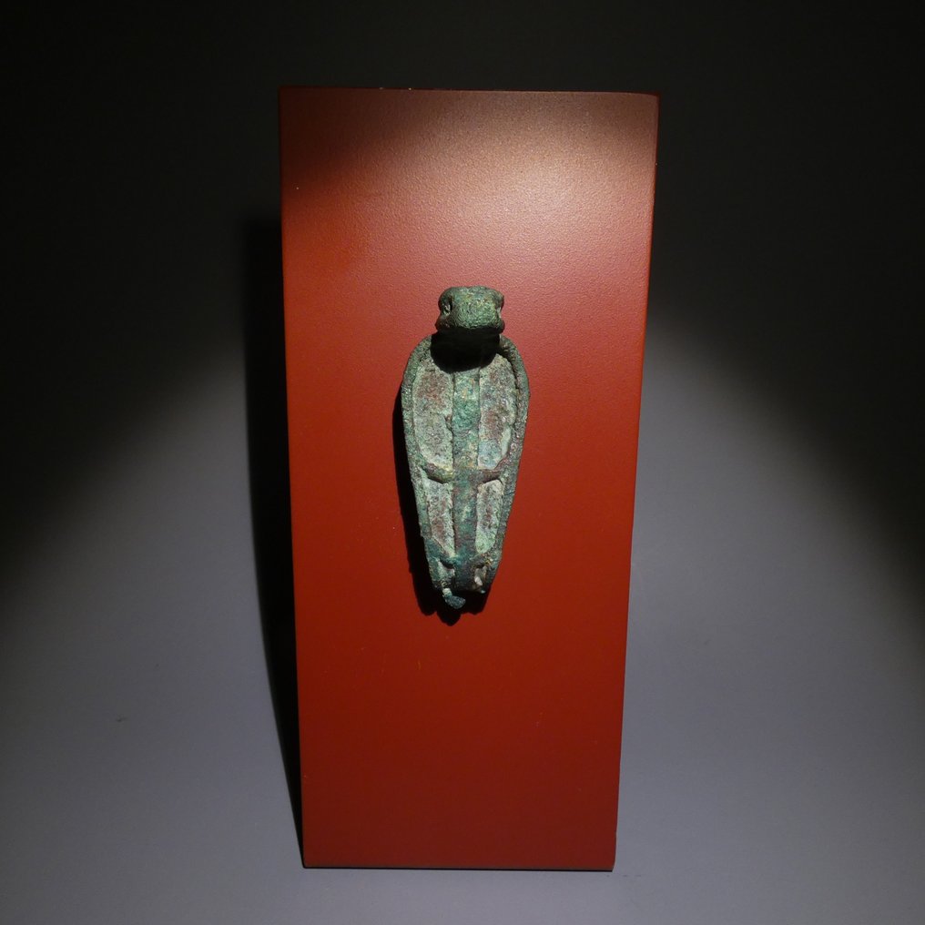 Αρχαία Αιγυπτιακή Μπρούντζος Άγαλμα θεού Uraeus. 7,5 εκ. ύψος. Τελευταία Περίοδος, 664 - 332 π.Χ. #1.0