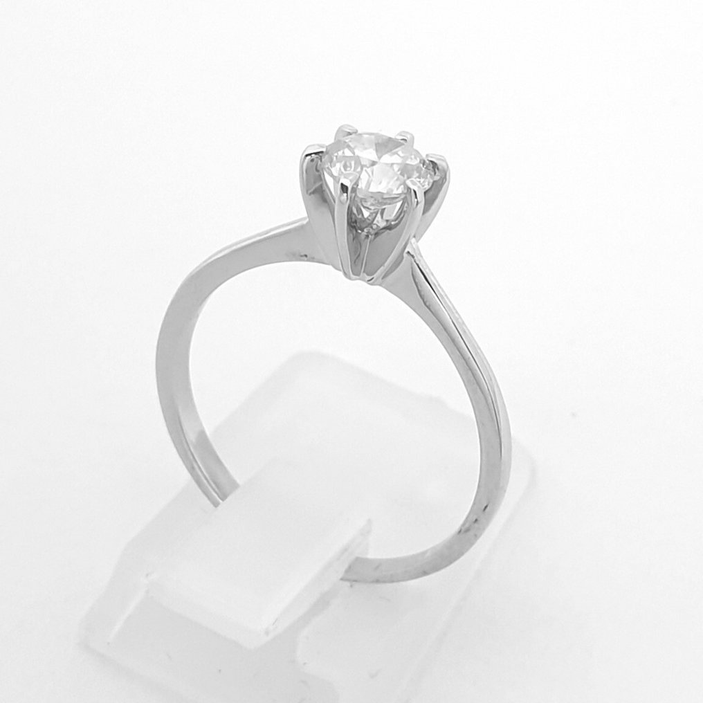 戒指 - 14K包金 白金 -  0.70ct. tw. 钻石 (天然) - GIA F/SI2 #1.0