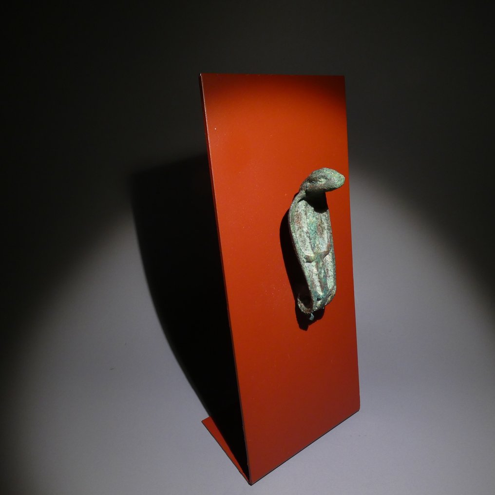 Αρχαία Αιγυπτιακή Μπρούντζος Άγαλμα θεού Uraeus. 7,5 εκ. ύψος. Τελευταία Περίοδος, 664 - 332 π.Χ. #2.1