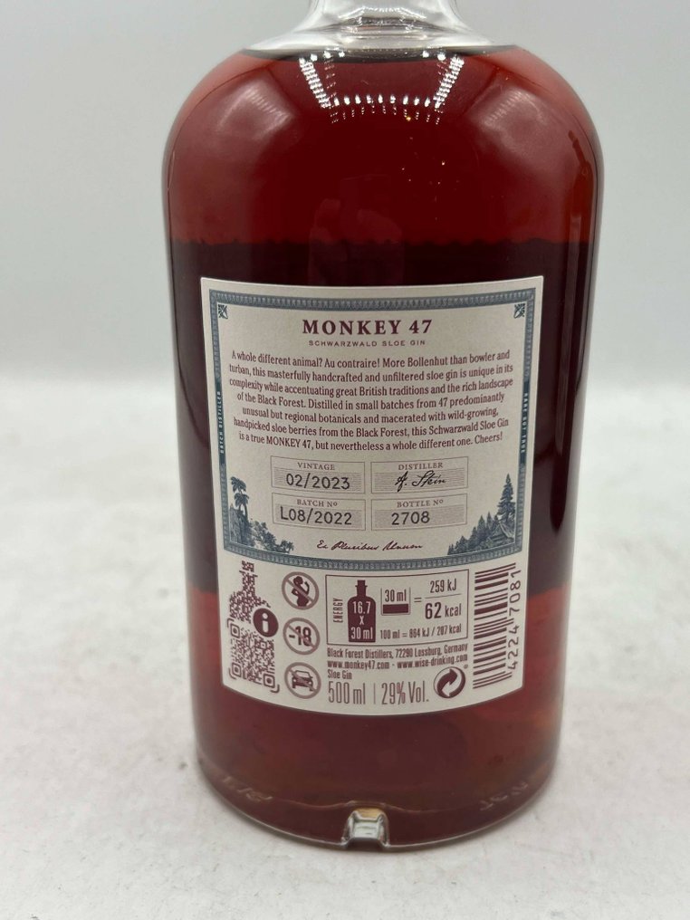 Monkey 47 - Dry Gin & Sloe Gin - 500ml - 4 flessen #1.0