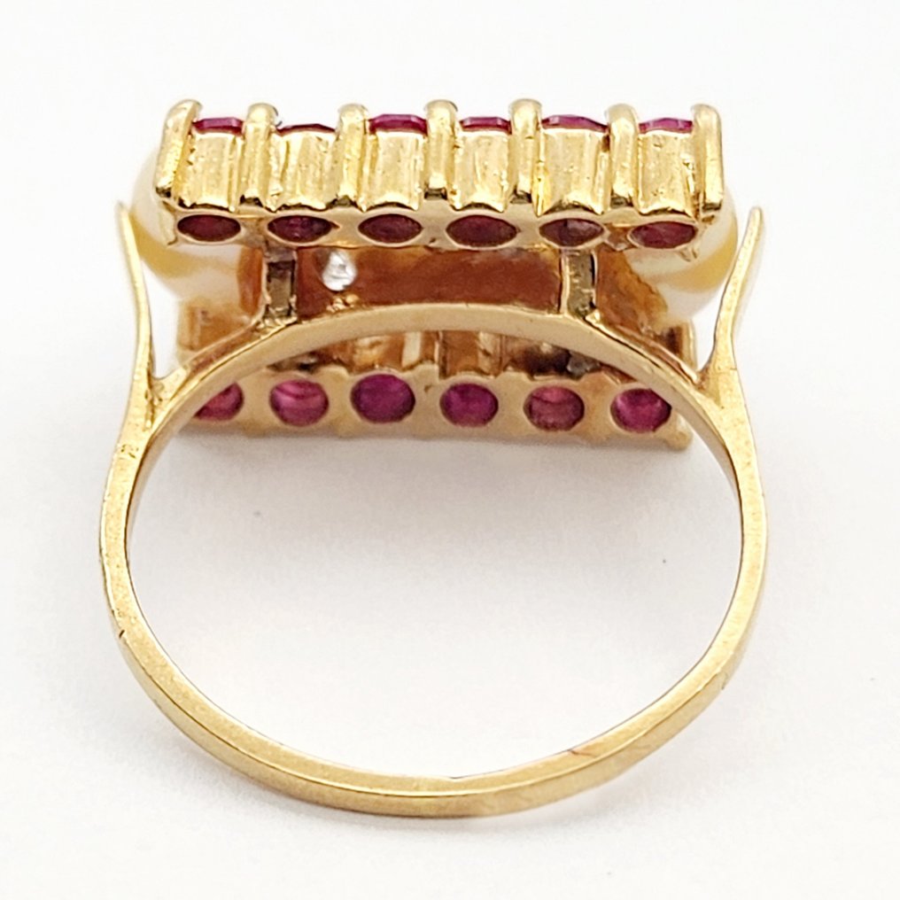 Ring - 18 karat Gull Perle - Rubin #4.3