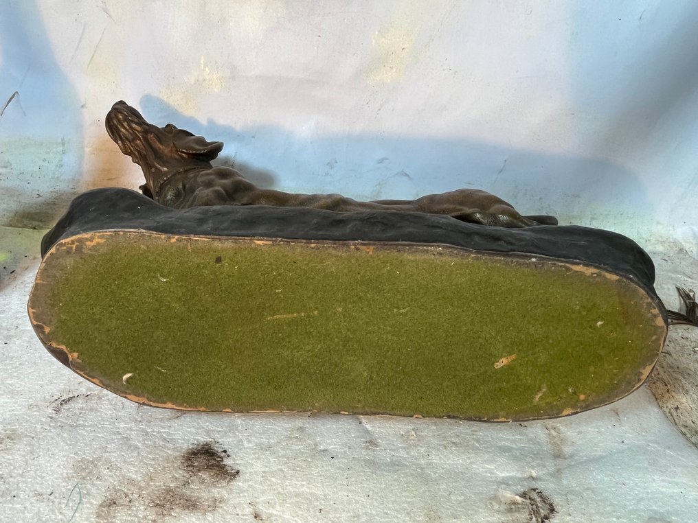 Jules Moigniez (1838-1894) - Sculpture, Chien de Chasse - 23 cm - Spelter #2.1