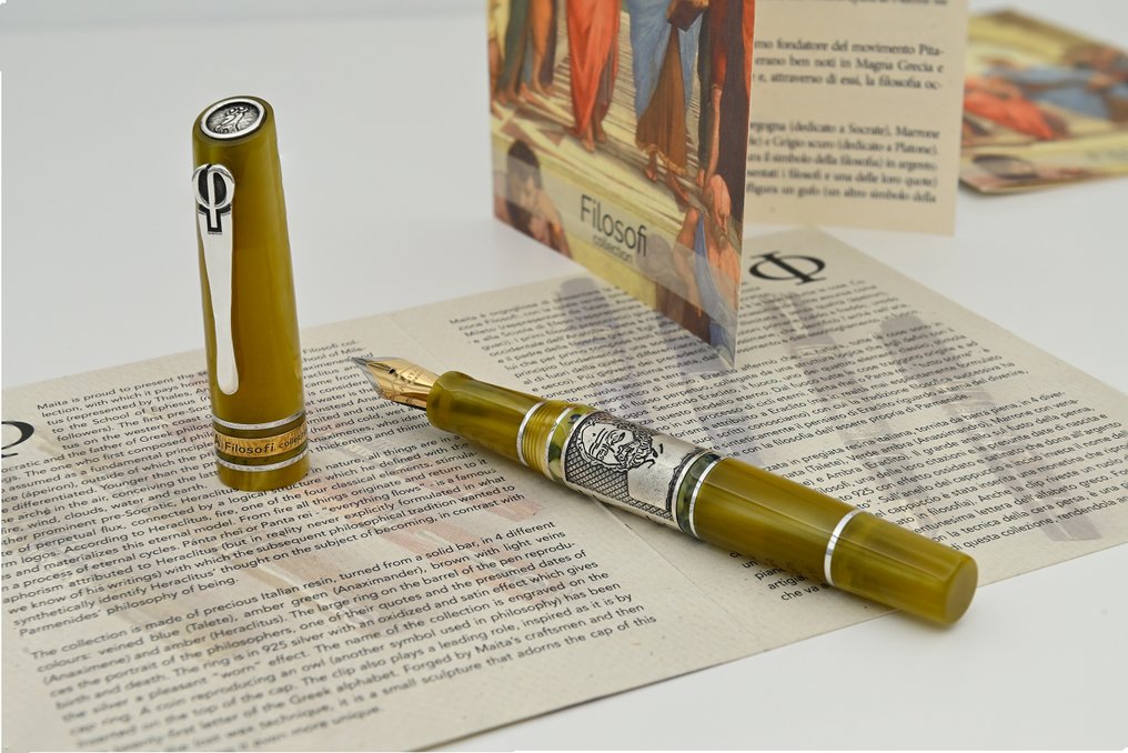 Maita - Collezione Filosofi: Anassimandro | Edizione Limitata a 199 esemplari in resina italiana e argento - Fountain pen #1.0
