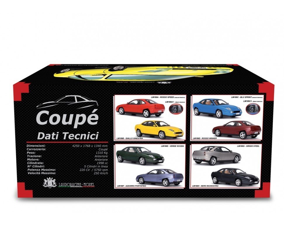 Laudoracing 1:18 - Model small city car - Fiat Coupé 2.0 Turbo 20v 1996 Grigio Steel - LM189G #3.2